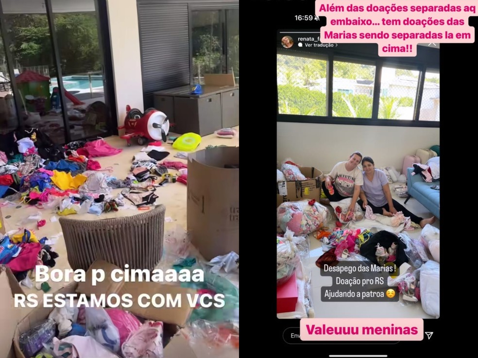 Virg&iacute;nia Fonseca preparou doa&ccedil;&otilde;es de roupas para o Rio Grande do Sul &mdash; Foto: Reprodu&ccedil;&atilde;o Instagram
