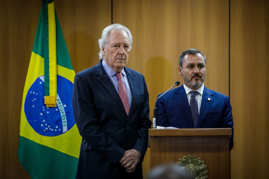 Ministro da Justiça, Ricardo Lewandowski e Andrei Rodrigues (PF) em coletiva sobre o Caso Marielle Franco
