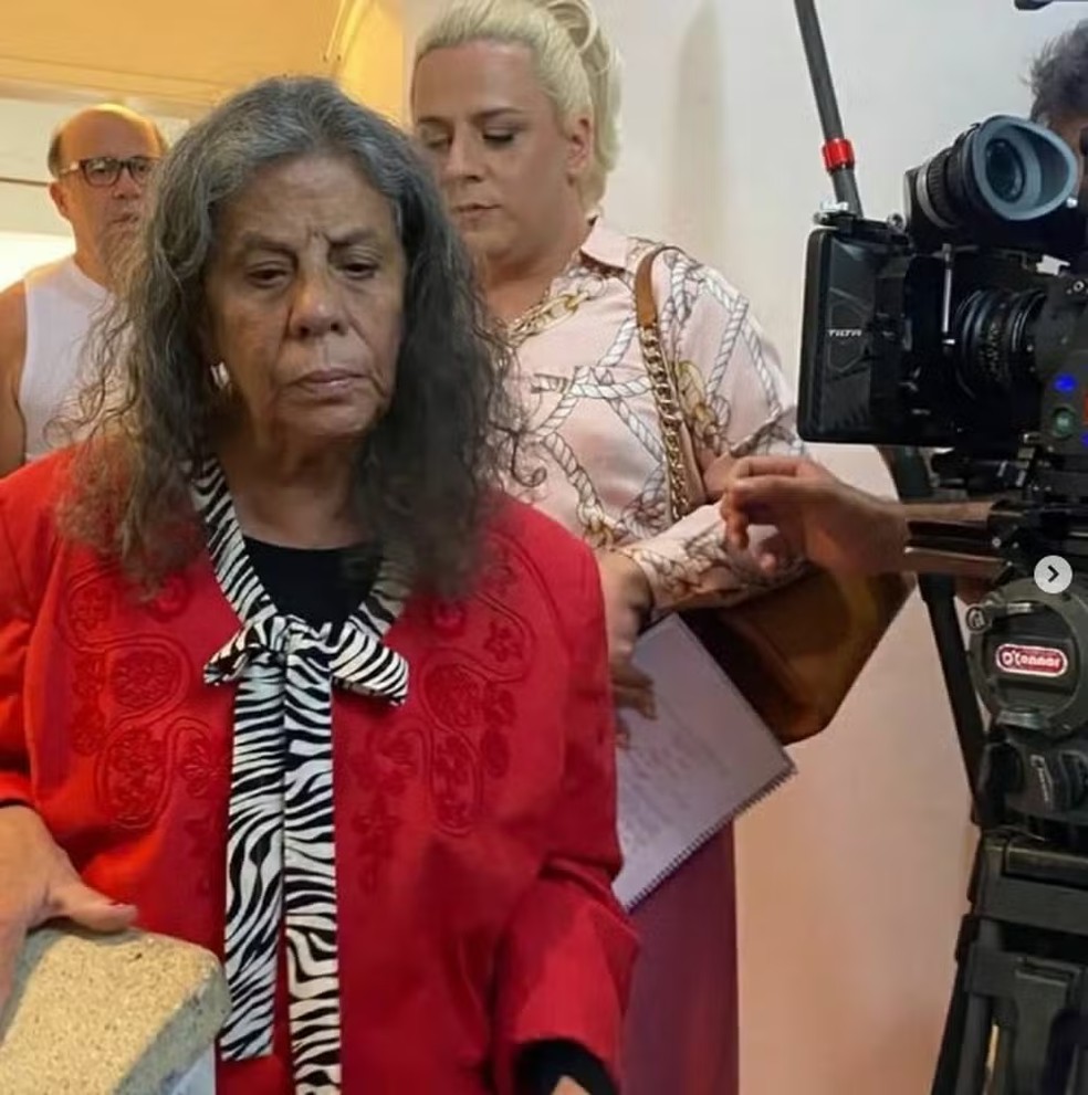 Maria Gladys em bastidor de filme — Foto: Gurcius Gewdner/ Reprodução/ Instagram