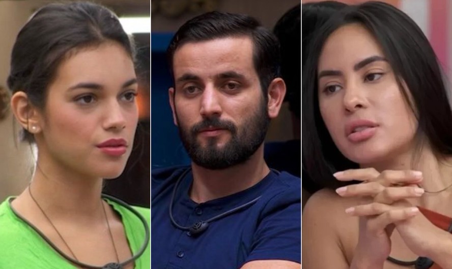 Da esquerda para a direita, Alane, Matteus e Isabelle: participantes do BBB 24 est&atilde;o no &uacute;ltimo pared&atilde;o do reality show