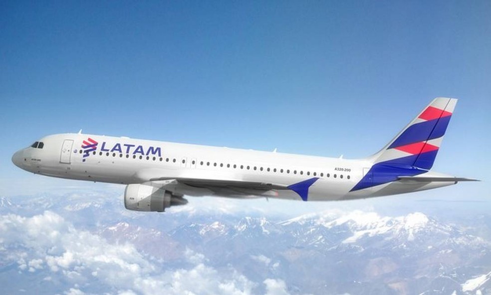 Avião da Latam; companhia aérea também passou por recuperação judicial nos Estados Unidos — Foto: Divulgação