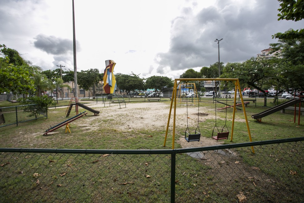 A Praça Heitor Bastos Tigre, no Recreio, foi uma das mais bem avaliadas pela equipe — Foto: Guito Moreto / Agência O Globo