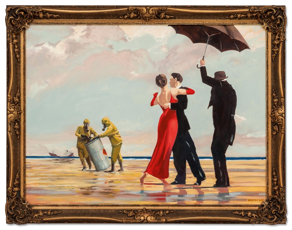 'Crude oil (Vettriano)', de Banksy — Foto: Sotheby's