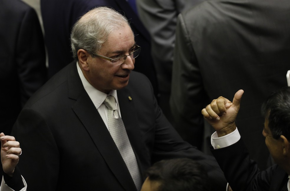 0 ex-presidente da Câmara dos Deputados e deputado cassado Eduardo Cunha (PRD-SP) durante a posse da nova legislatura da Casa em fevereiro de 2023 — Foto: Cristiano Mariz/O Globo