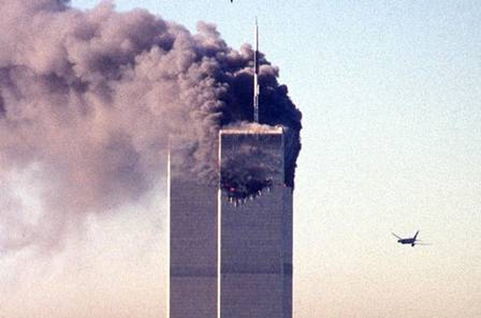 O atentado de 11 de Setembro, em 2001 — Foto: SETH MCALLISTER / AFP / STR