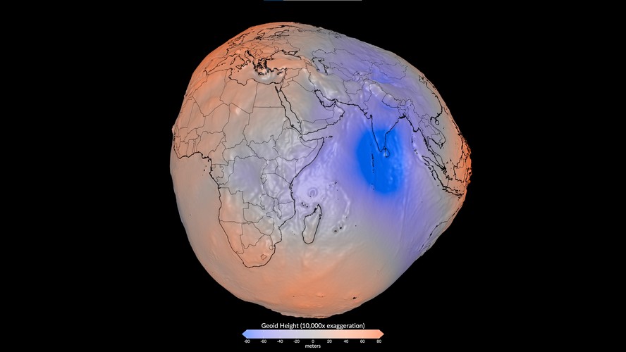 Nasa divulga representação inédita da Terra como geoide a partir de dados de 19 satélites