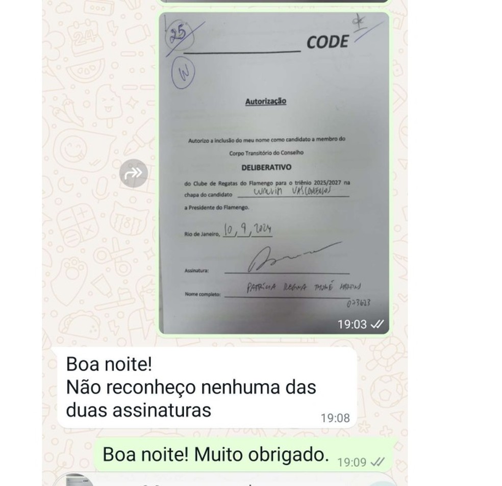 Sócia não reconheceu assinaturas — Foto: Reprodução