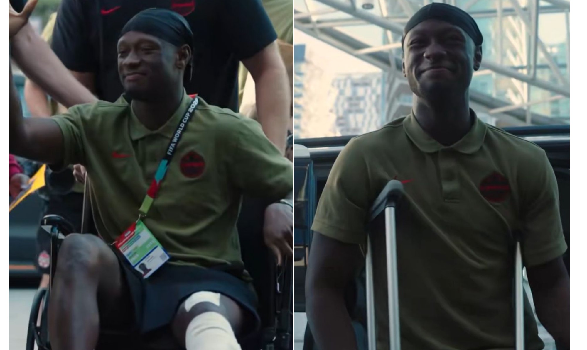 Após cirurgia, Koné, do Canadá, é recebido com festa por companheiros de seleção; assista