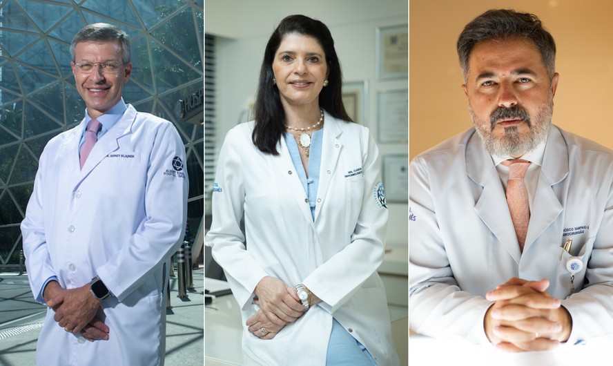 Da esquerda para a direita os médicos: Sidney Klajner, Claudia Cozer e Francisco Sampaio Júnior