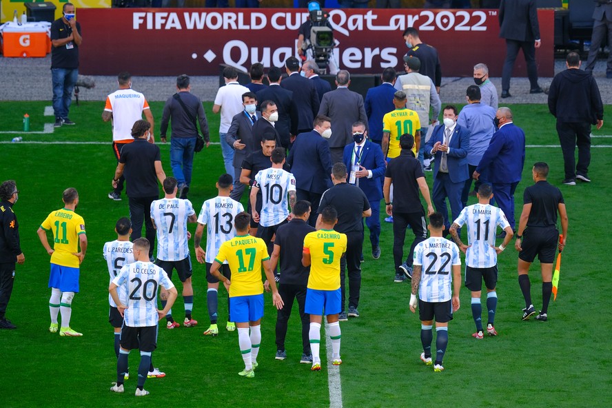 Jogo do Brasil e  Argentina pelo campeonato Eliminatorias Copa do Mundo 2022 Agência O Globo