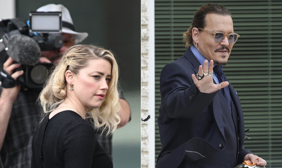 Amber Heard e Johnny Depp — Foto: AFP