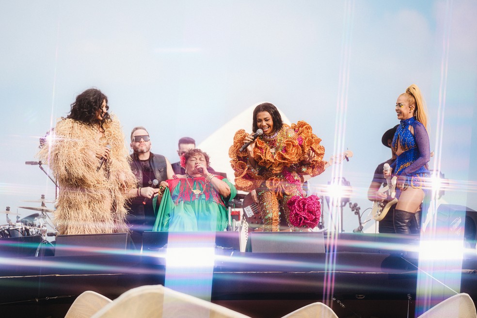 Amazônia Live: A partir da esquerda, Zaynara, Dona Onete, Gaby Amarantos e Joelma — Foto: Divulgação