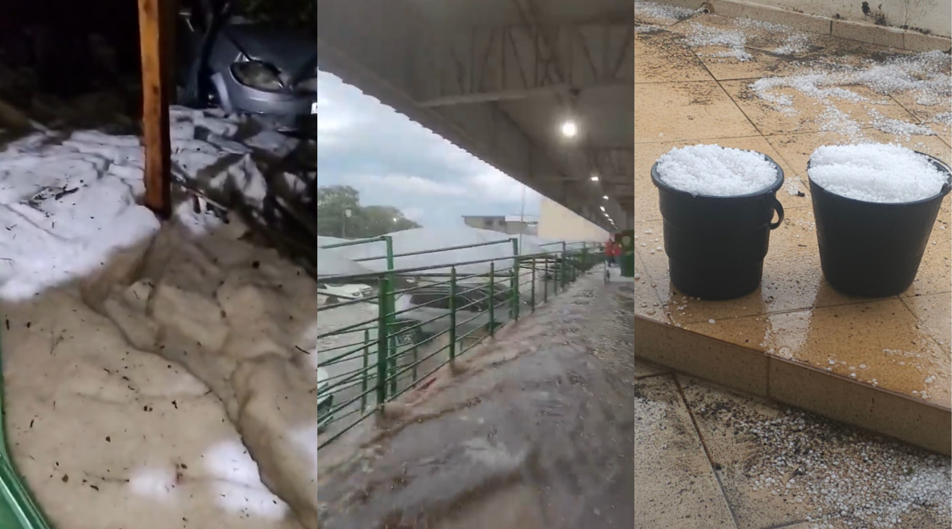 Temporal de granizo atinge Sul de Minas e causa alagamentos, queda de árvores e falta de energia