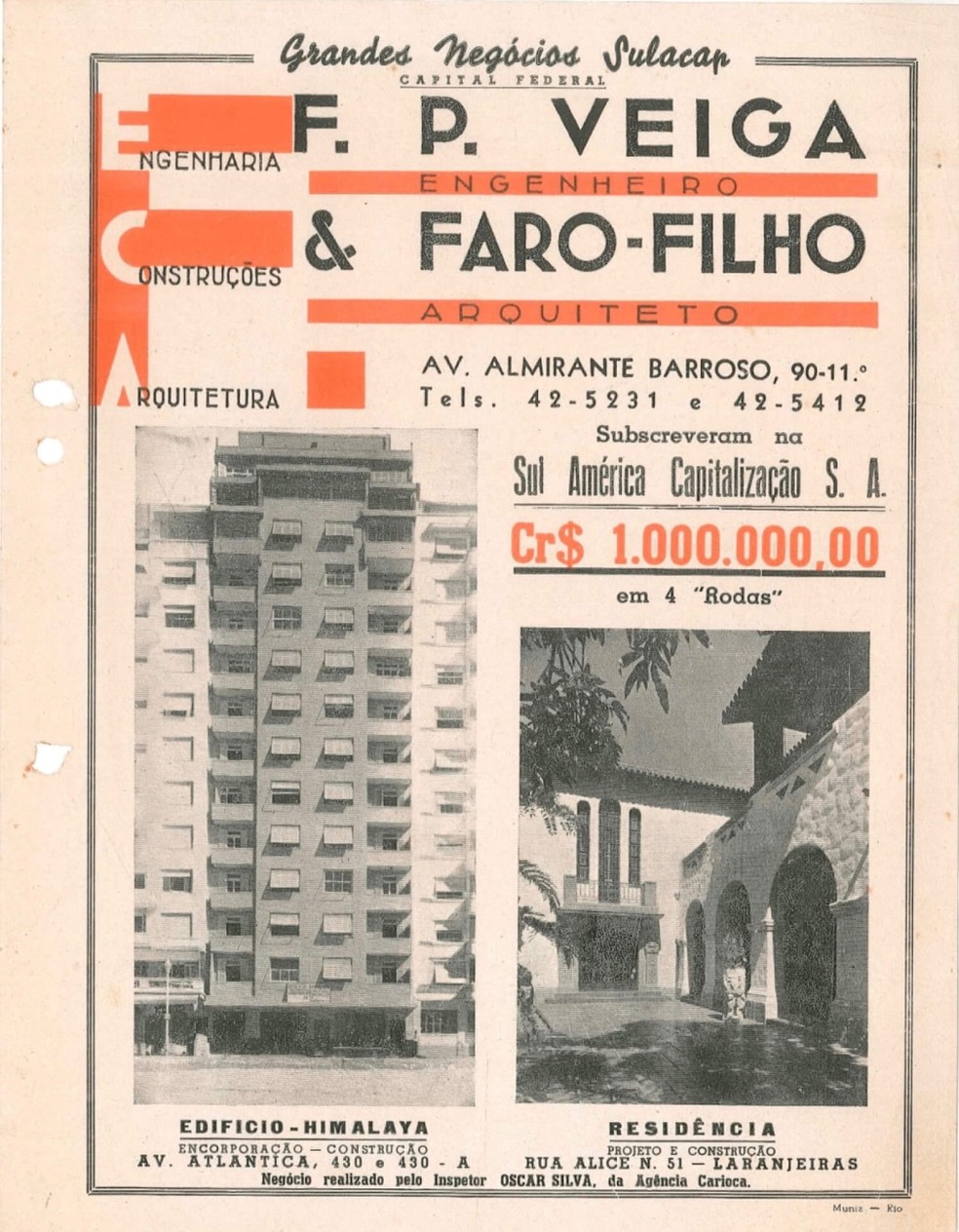 Himalaya. Construção ousada pelos  15 pavimentos na orla de Copacabana — Foto: Divulgação/Passeio Carioca
