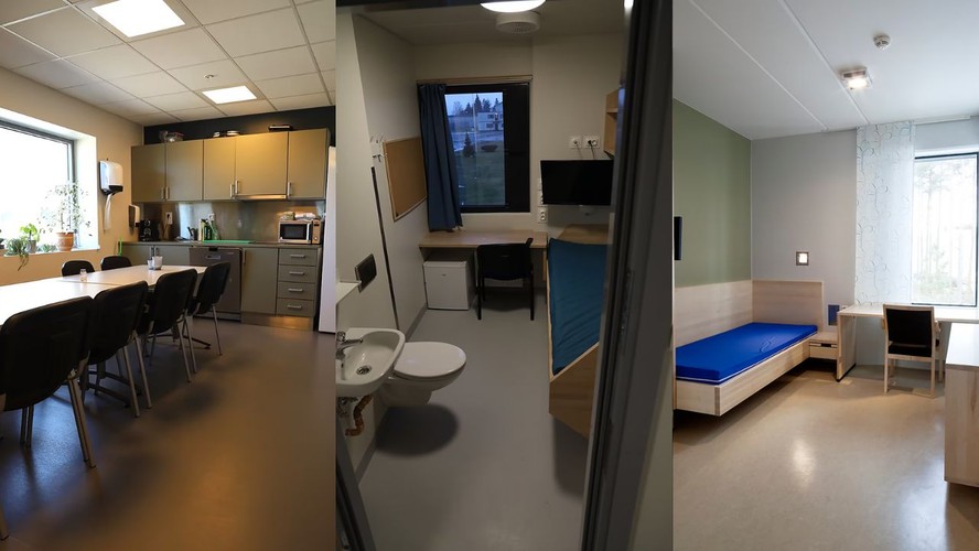 Montagem com imagens da prisão