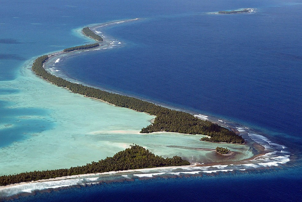 Podendo sumir pelo aumento do nível do mar, Tuvalu faz acordo com a Austrália; entenda — Foto: Torsten Blackwood / AFP