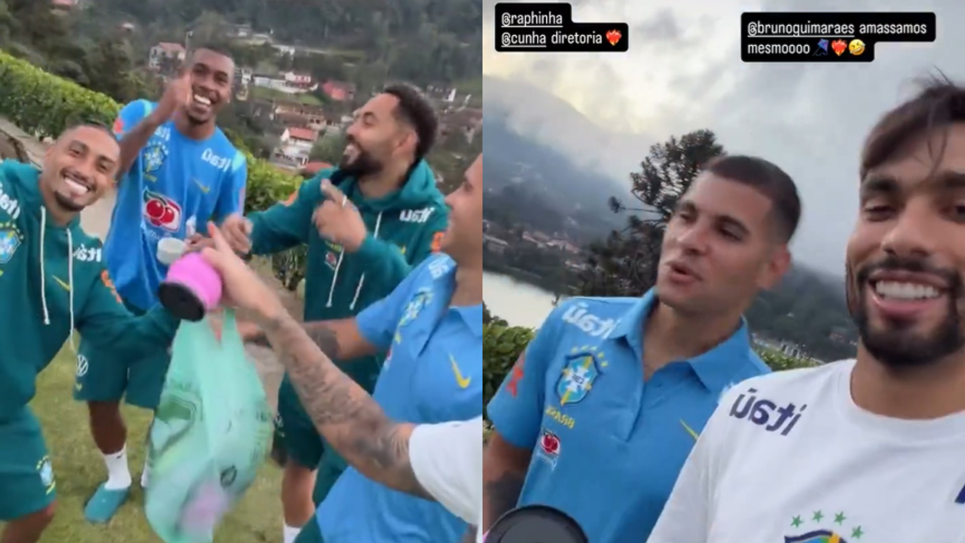 Paquetá e Bruno Guimarães vencem disputa de pipa na Granja e provocam Rayan e Wesley: 