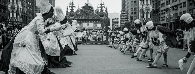 Desfile do Salgueiro em 1963, na Avenida Presidente Vargas — Foto: Acervo