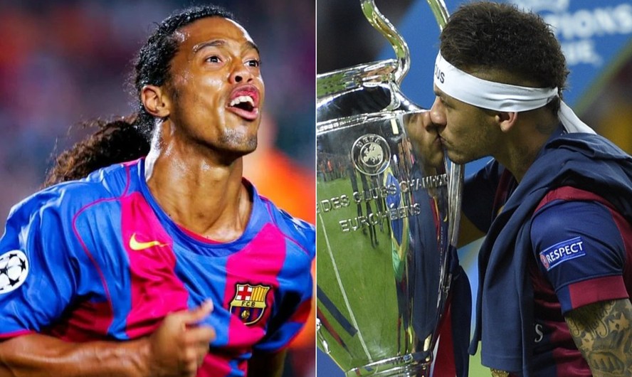 Ronaldinho e Neymar se destacaram no Barcelona