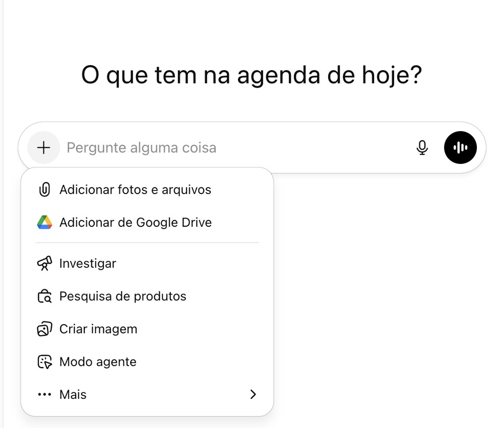 Recursos "Investigar" e "Modo Agente" do ChatGPT podem ajudar no planejamento de viagens — Foto: Reprodução/ChatGPT