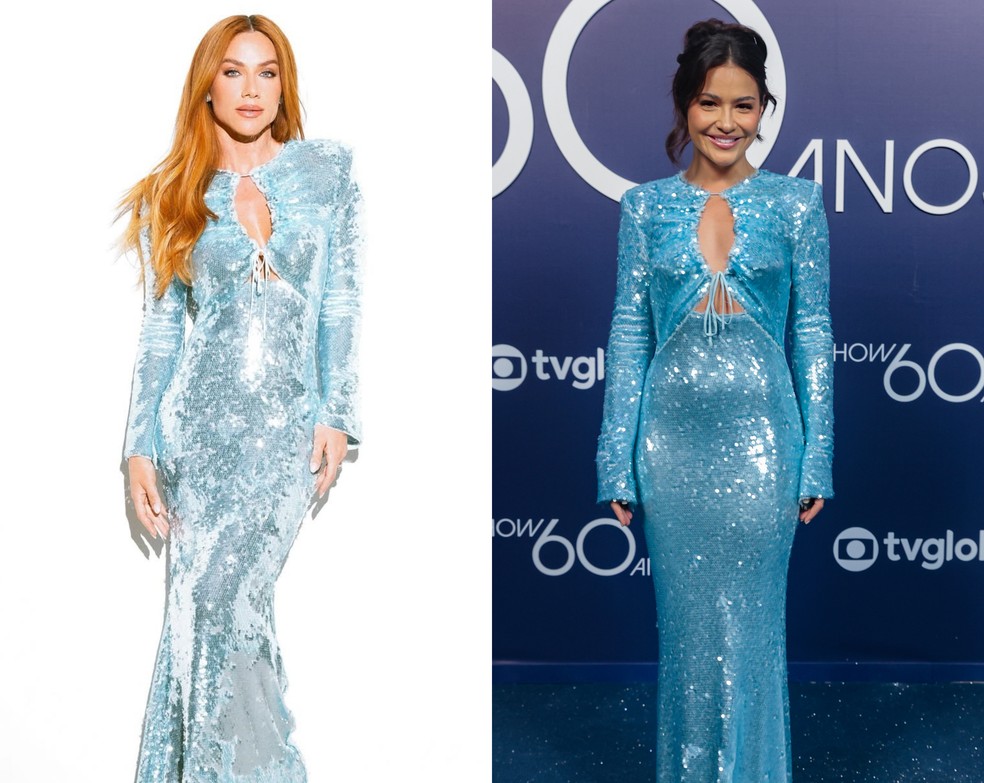 Giovanna Ewbank e Giullia Buscacio usaram vestidos da grife Self-Portrait — Foto: Reprodução Instagram/TV Globo