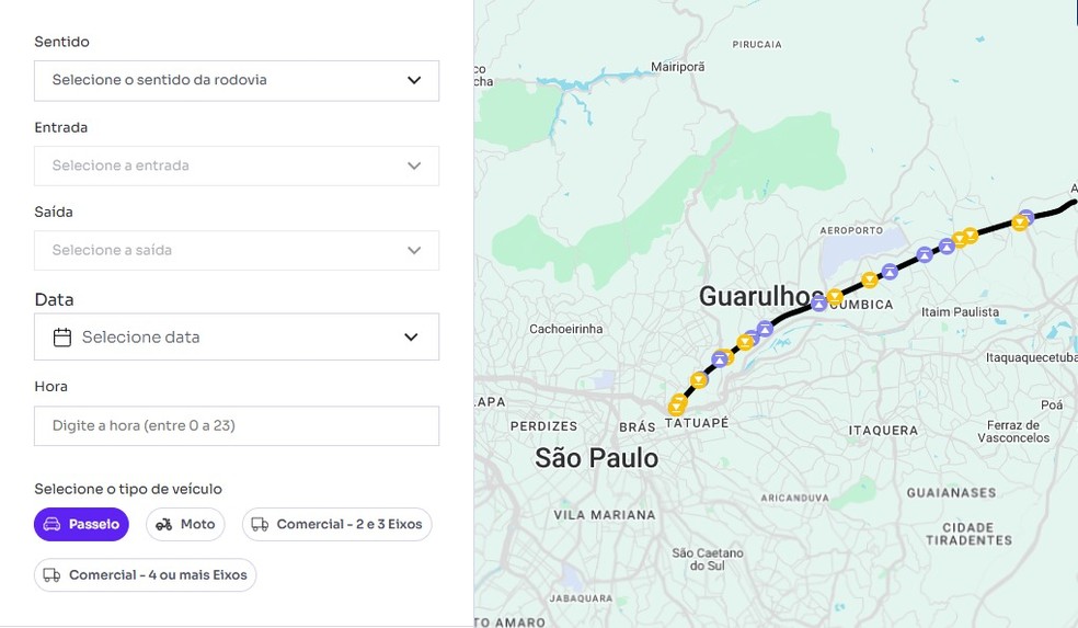 Dutra Free Stream Calculator — Image: Reproduction/CCR RioSP