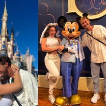 Larissa Manoela e o noivo, o ator Andre Luiz Frambach, estão na Disney. A atriz tem casa em Orlando — Foto: Reprodução/Instagram