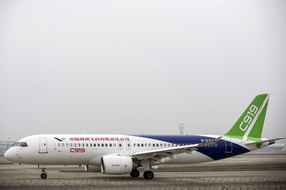O avião C919 da Commercial Aircraft Corp. of China Ltd. (Comac)  Bloomberg — Foto:         