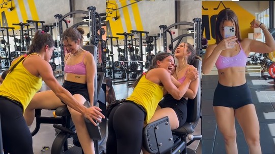 Mel Maia mostra treino e se diverte com Carol Vaz, sua personal trainer