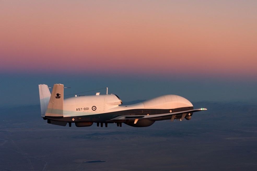 Um modelo do MQ-4C da Força Aérea Australiana — Foto: Reprodução: Northrop Gumman