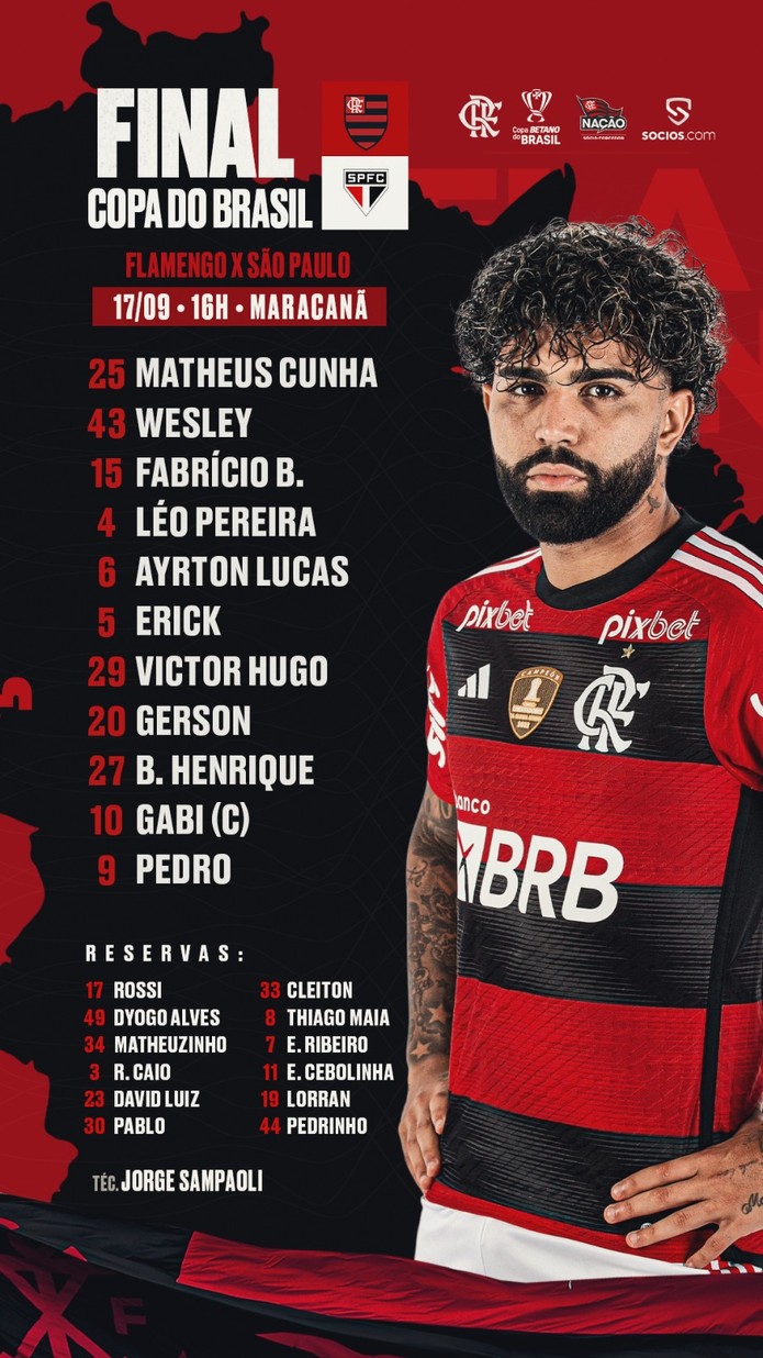 Flamengo x São Paulo: confira as datas dos jogos da final da Copa do Brasil  - Super Rádio Tupi