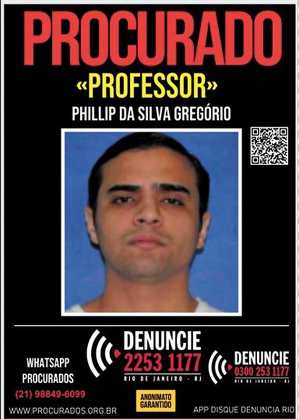 Nome correto é Fhilip da Silva. Cartaz foi produzito com a grafia errada do Professor — Foto: Divulgação