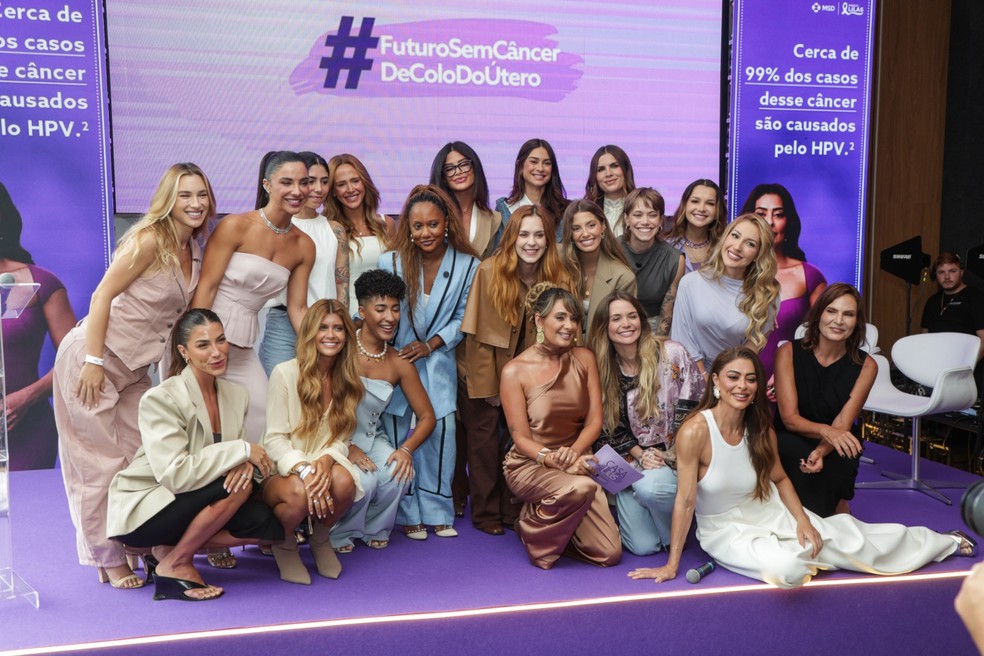 Juliana Paes se reuniram em prol do Março Lilás — Foto: Divulgação MSD