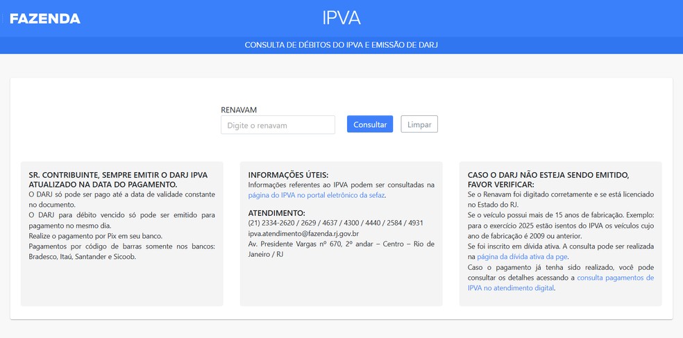 Quando vence o IPVA de 2025 no RJ? Confira calendário completo e passo a passo para emissão da guia
