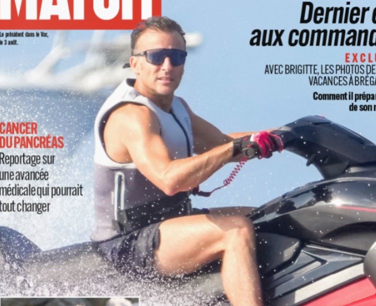 Macron  criticado por fotos em moto aqutica durante ver | Mundo | QTU - Notícias