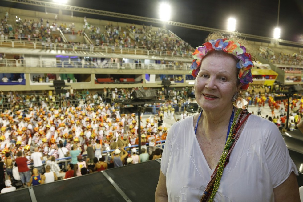 Maria Augusta no Sambódromo no carnaval de 2015 — Foto: Antônio Scorza/13-2-2015