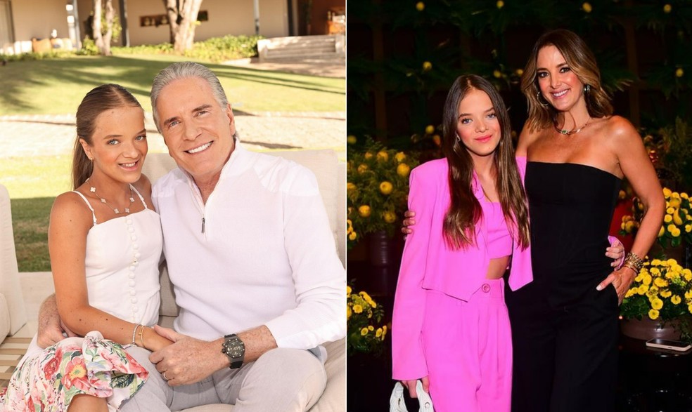 Rafa Justus com o pai, Roberto Justus, e com a mãe, Ticiane Pinheiro — Foto: Reprodução / Instagram