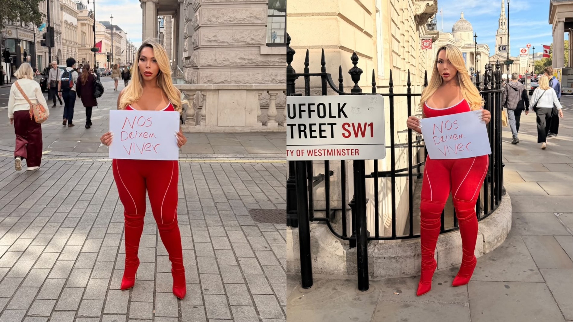'Nos deixem viver': por que uma influenciadora trans protestou em Londres no dia da eleição