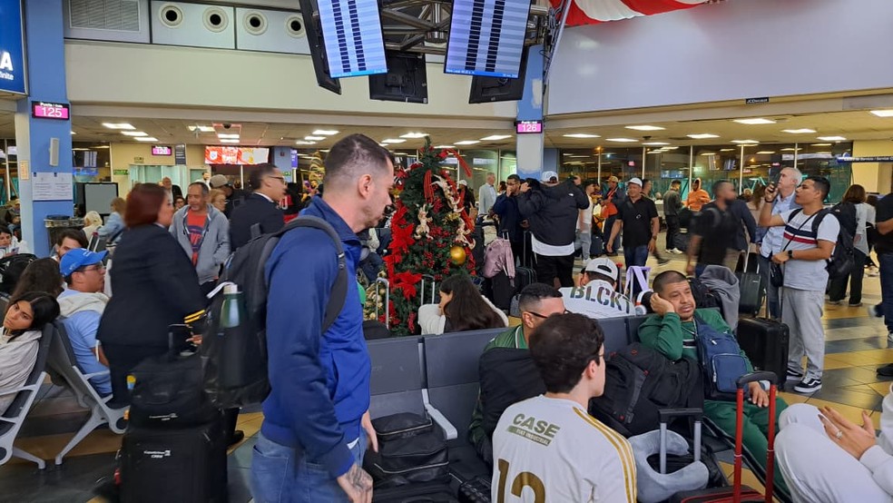 Torcedores de Flamengo e Palmeiras acompanham rodada decisiva do Brasileirão em conexão para chegar à final da Libertadores — Foto: Davi Ferreira