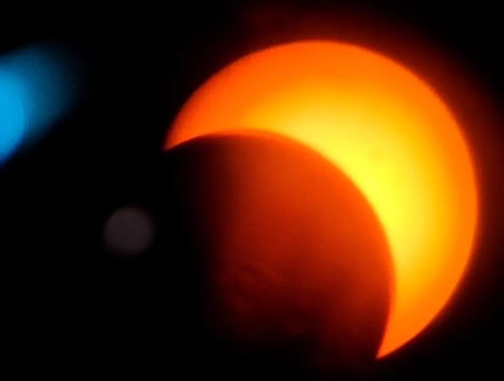 Eclipse acontece em São Luís, Maranhão — Foto: Reprodução/Ilha da Ciência
