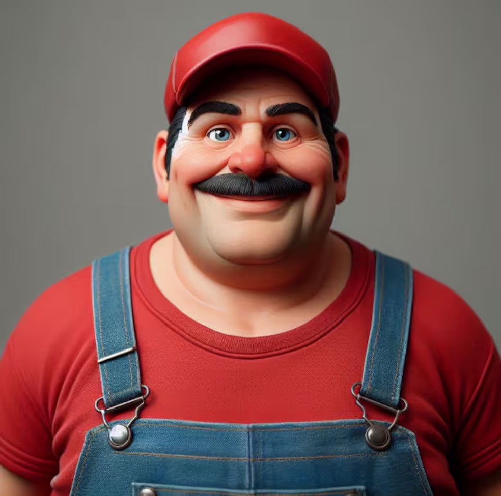 Como seria Mario Bros. na vida real, de acordo com a Inteligência Artificial — Foto: La Nacion