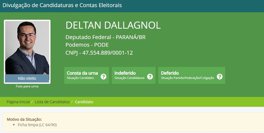 TSE, por unanimidade, cassa registro eleitoral de Deltan Dallagnol