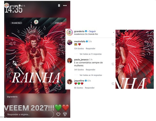 Virginia é confirmada na Grande Rio no carnaval 2027; veja o que Mestre ...