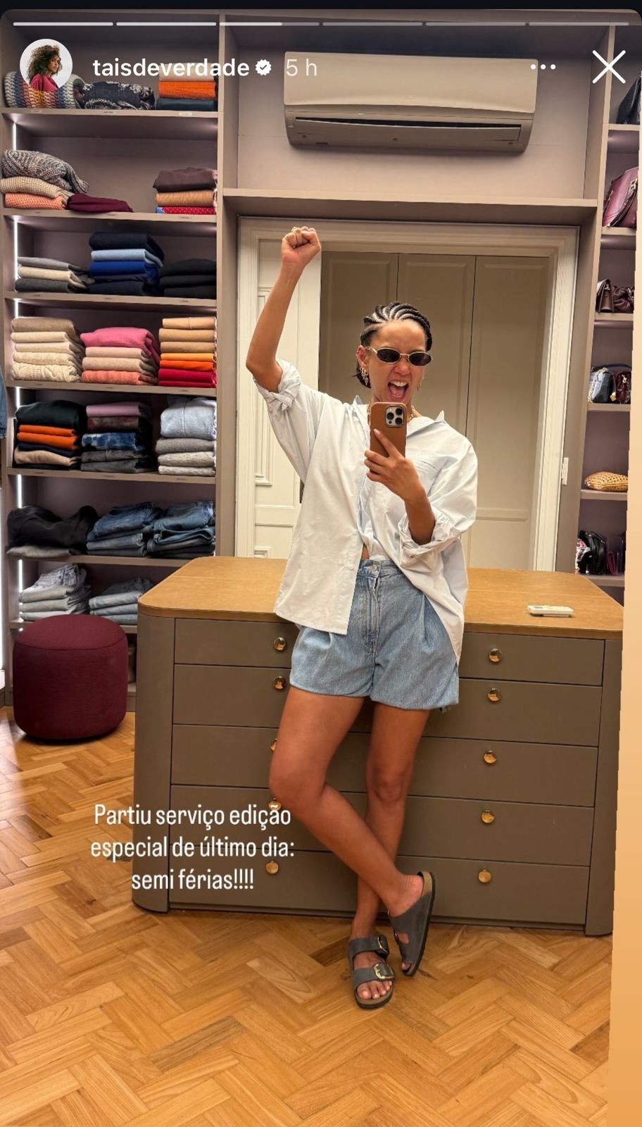 Tais Araujo mostra último dia de gravação como Raquel — Foto: Reprodução/Instagram
