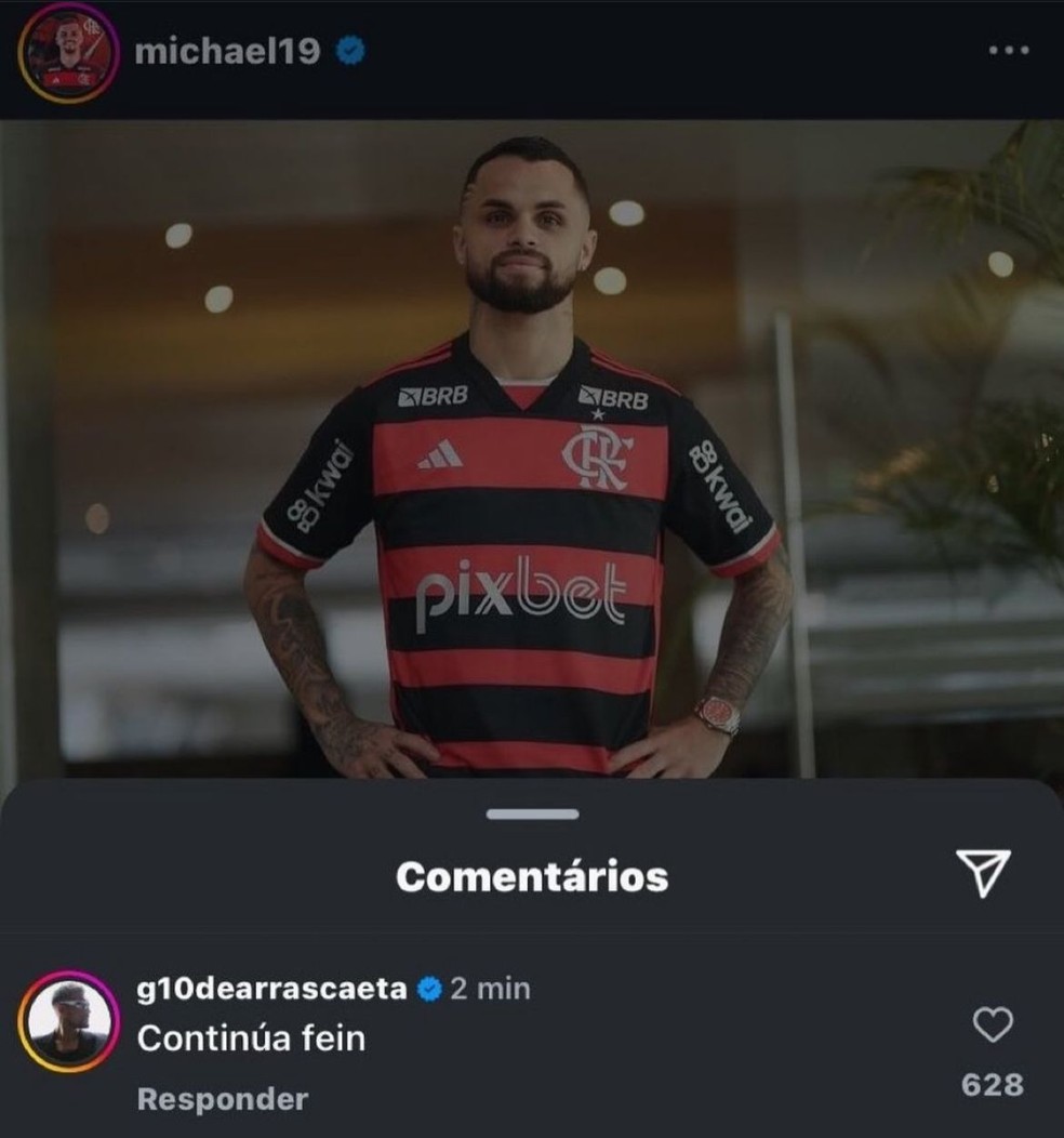Arrascaeta brinca com chegada de Michael — Foto: Reprodução
