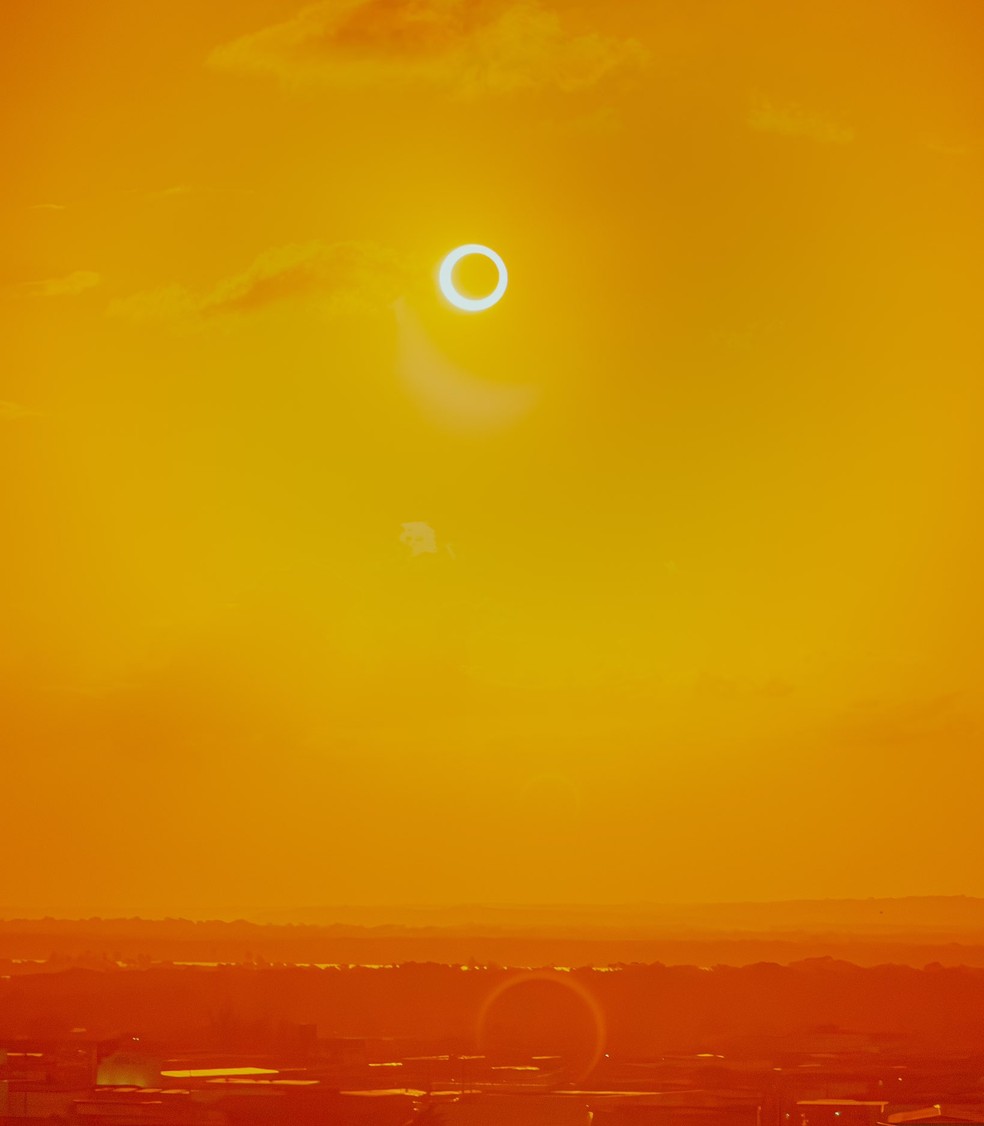 Eclipse solar anular em João Pessoa-PB — Foto: Reprodução / Max Brito
