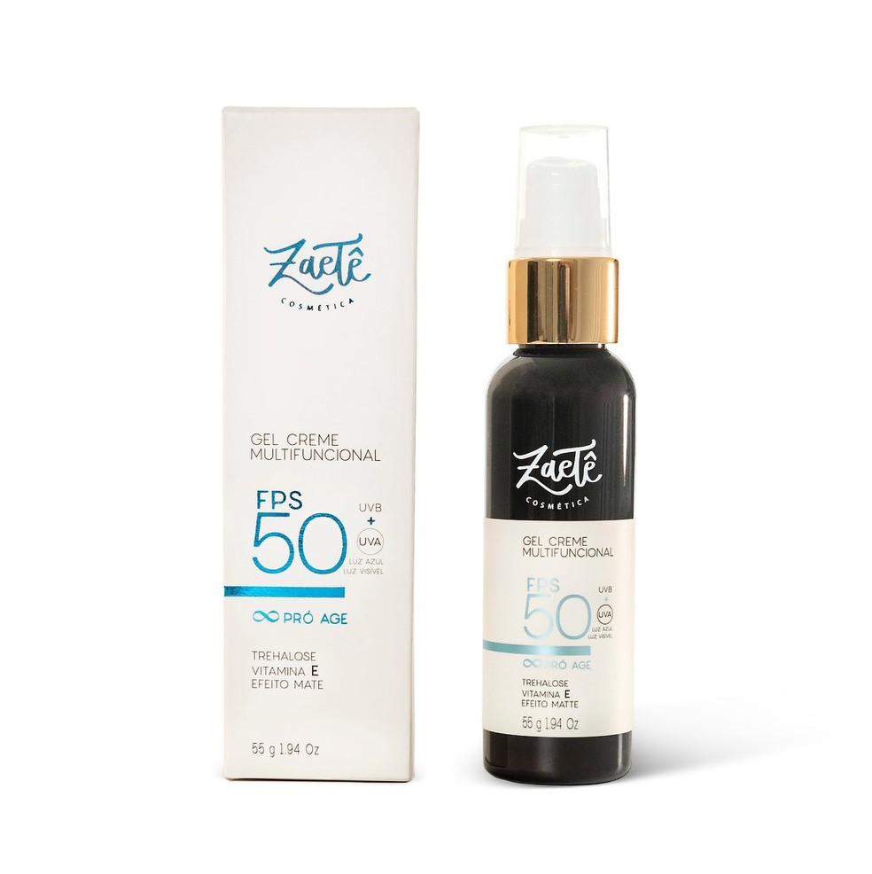 Zaetê Cosmética | Gel Creme multifuncional FPS50 Pró Age (R$ 110) — Foto: Divulgação