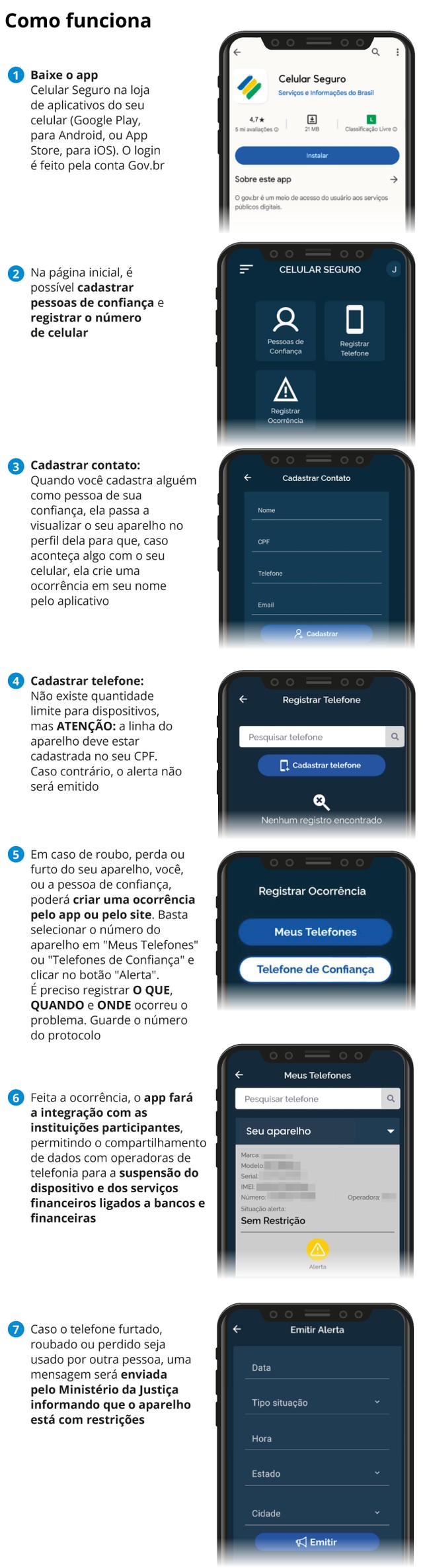 Celular Seguro: veja como cadastrar aparelho para emissão de alerta em ...