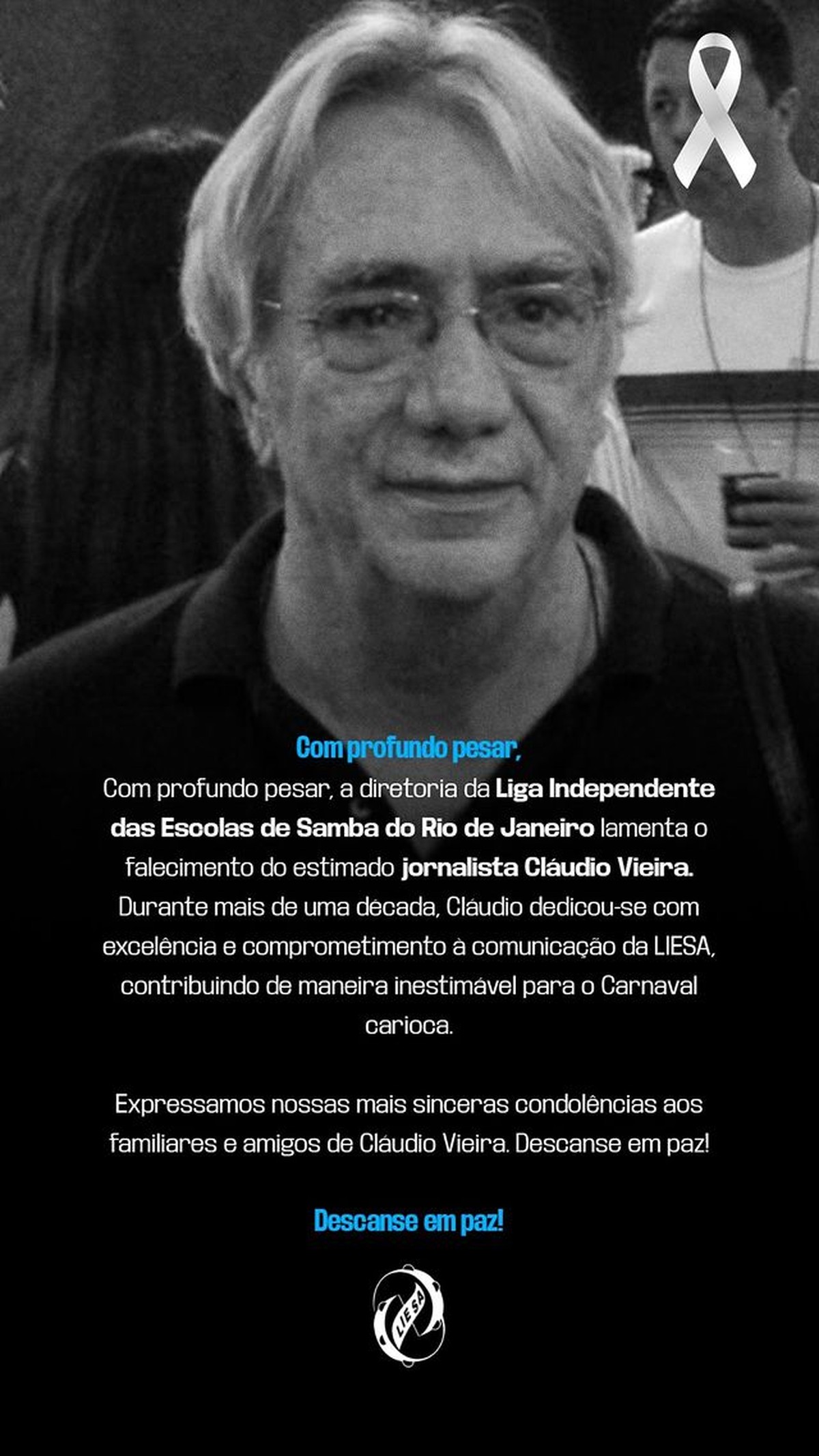 Morre no rio o jornalista cláudio vieira