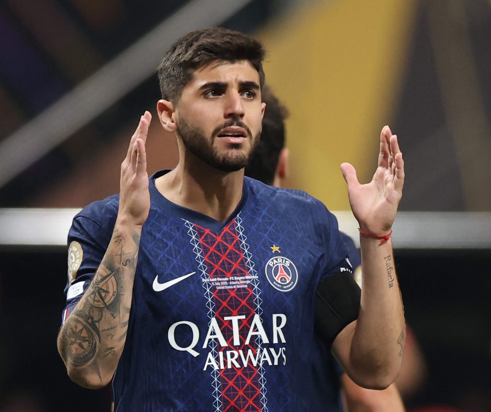 Beraldo, zagueiro do PSG — Foto: Alex Grimm/Getty Images/AFP